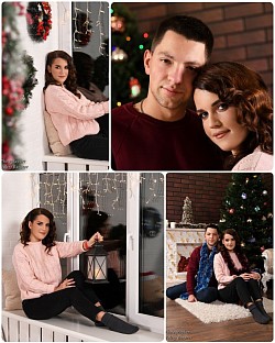 Сімейна новорічна фотосесія в фотостудії Ірпіня